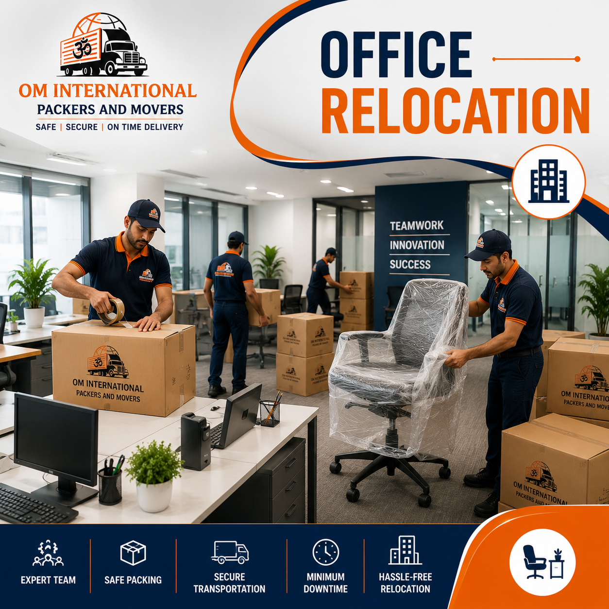 Professional office relocation services in Ajmer – Om International Packers And Movers corporate movers